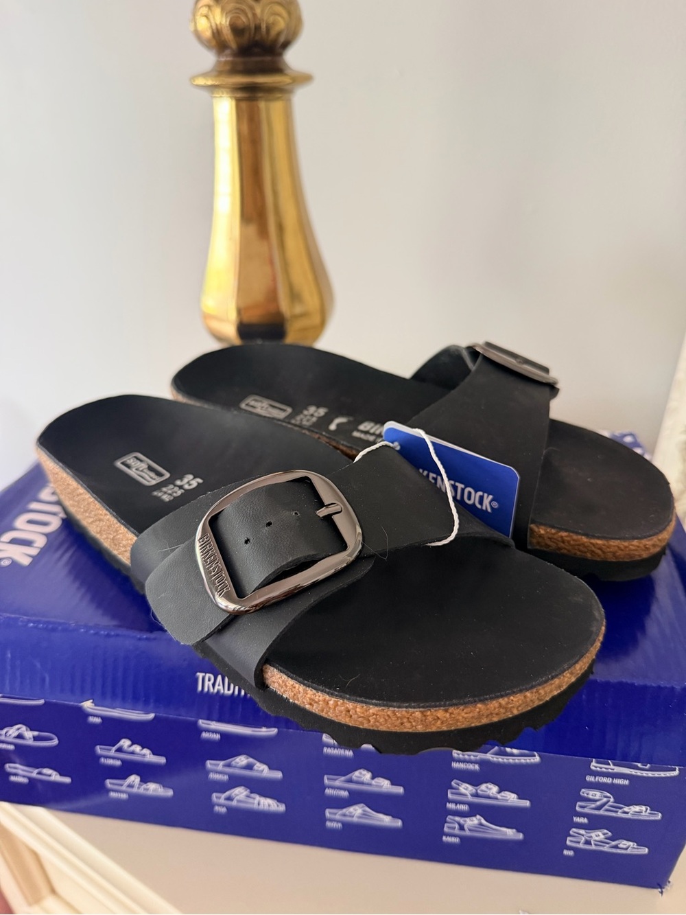 Birkenstock women’s Black Madrid Single Strap Sandal - Picture 2 of 5